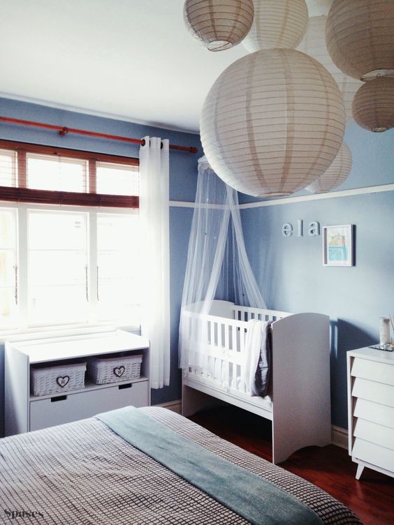 baby nursery in parents bedroom