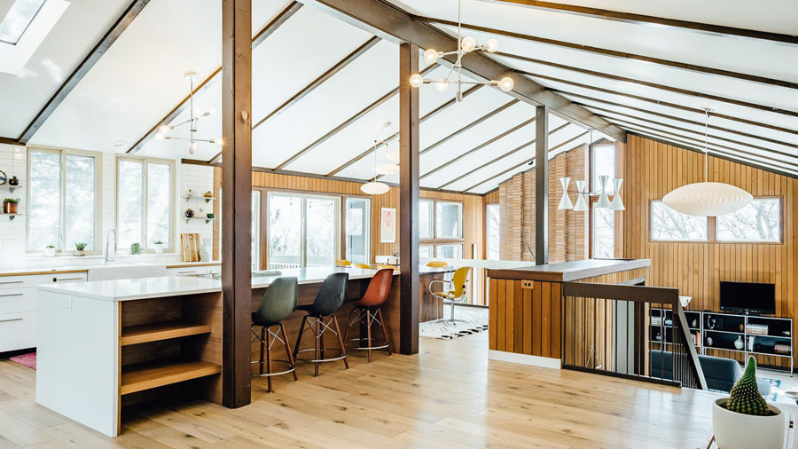 Mid Century Modern Home With Lots Of White