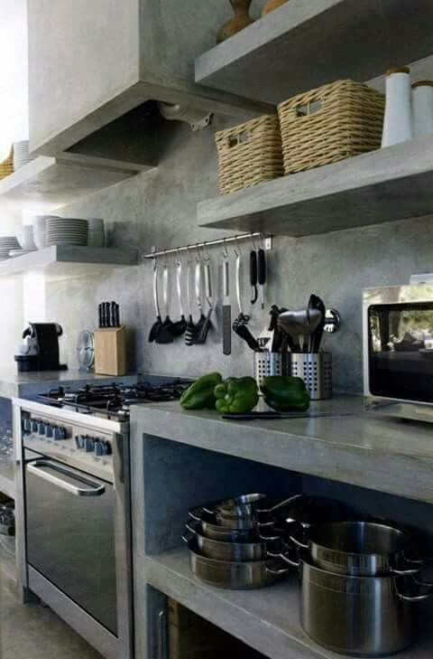 25 Concrete Kitchen Backsplashes With Pros And Cons - DigsDigs