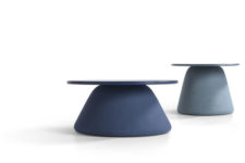 04 The pieces are available in different sizes and heights, and tabletops are also available in various sizes, too