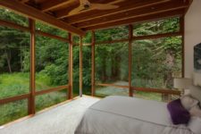 bedroom with an amazing forest view