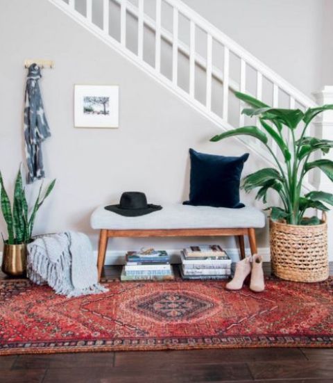 Boho on sale entryway bench