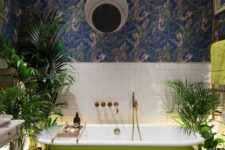 bathroom design with plants and greenery