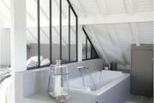 25 you may separate the bathtub zone with a stylish framed glass divider for more privacy
