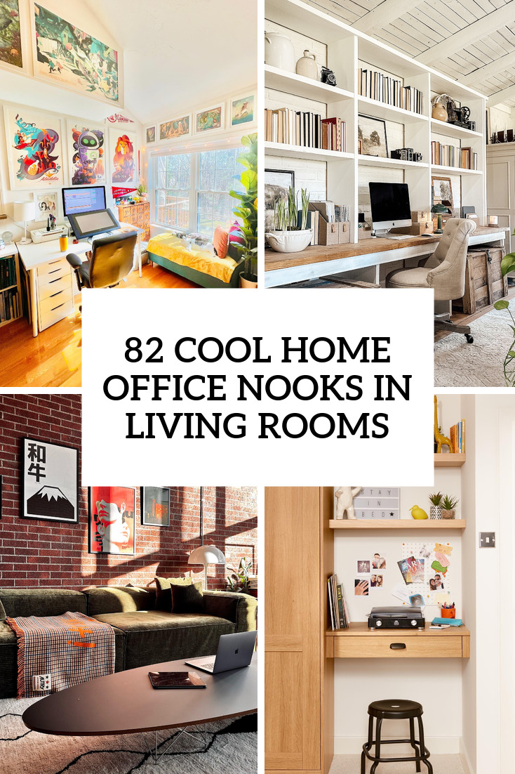 85 Cool Home Office Nooks In Living Rooms - DigsDigs