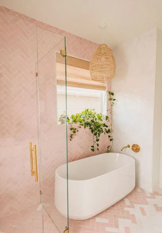 84 Lovely And Cute Pink Bathroom Decor Ideas - DigsDigs