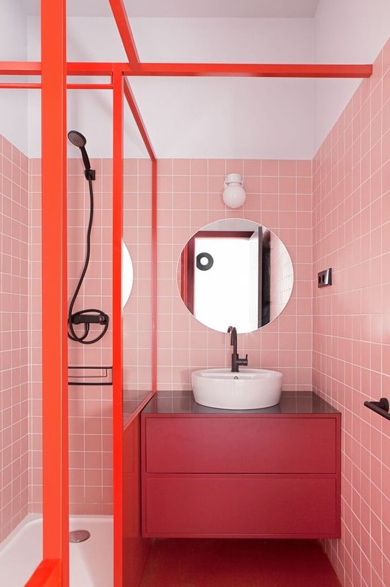 84 Lovely And Cute Pink Bathroom Decor Ideas - DigsDigs