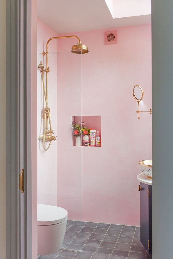 84 Lovely And Cute Pink Bathroom Decor Ideas - DigsDigs