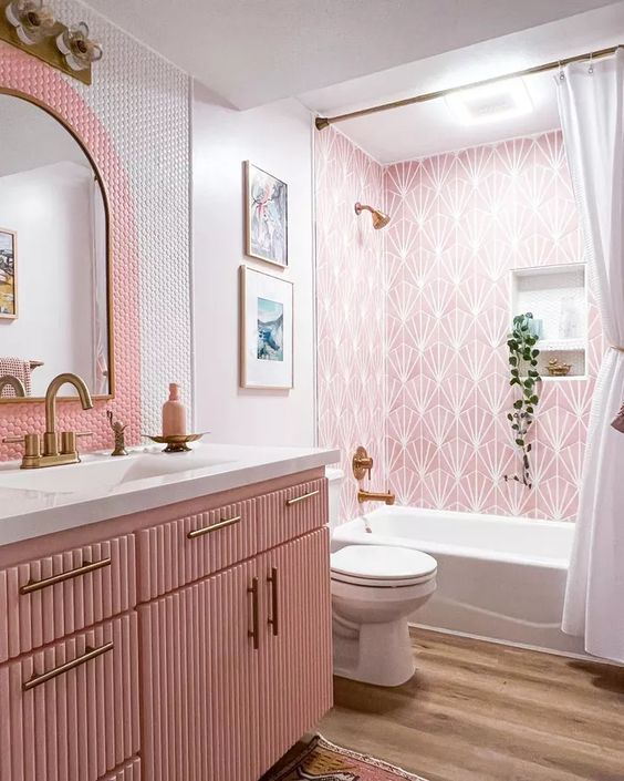 84 Lovely And Cute Pink Bathroom Decor Ideas - DigsDigs