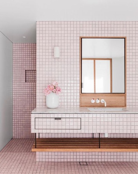 84 Lovely And Cute Pink Bathroom Decor Ideas - DigsDigs
