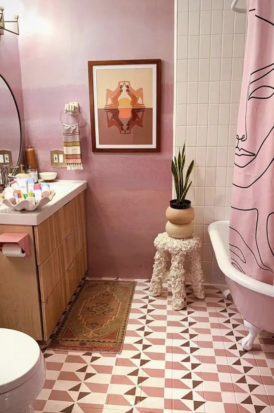 84 Lovely And Cute Pink Bathroom Decor Ideas - DigsDigs