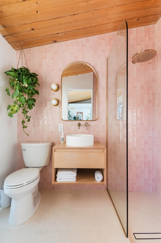84 Lovely And Cute Pink Bathroom Decor Ideas - DigsDigs
