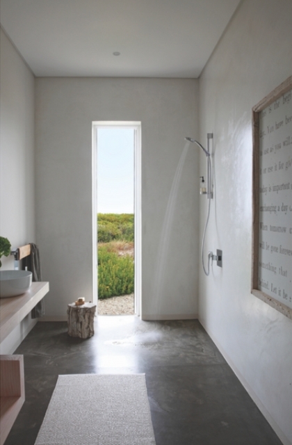 lovely bathroom design The bathroom features a view, a shower that feels like outdoors and some wooden furniture