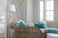 wicker chairs in a living room