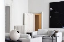 minimalist b&w living room design