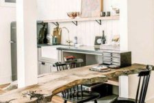 20 a built-in rough edge wood breakfast bar takes just some part and literally no floow space