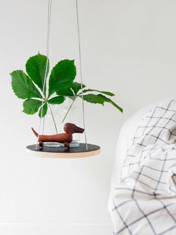 this petite hanging table is an IKEA hack and looks very modern
