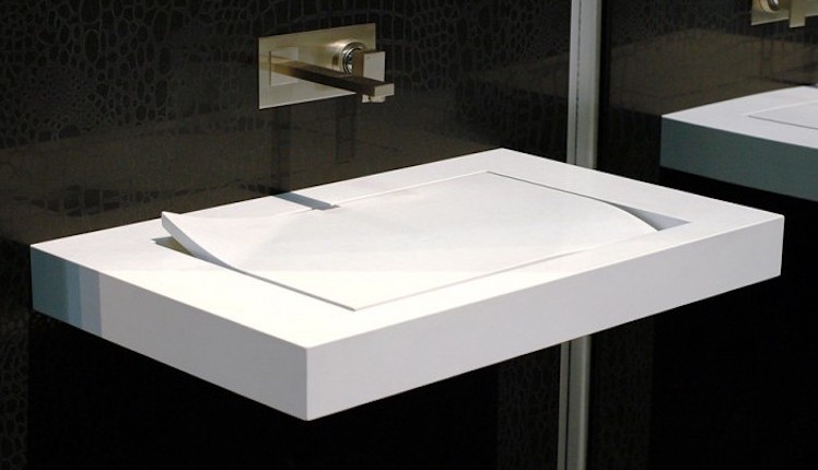 Add an architectural and quirky touch to your bathroom with Floating Lotus Sink and its unique shape