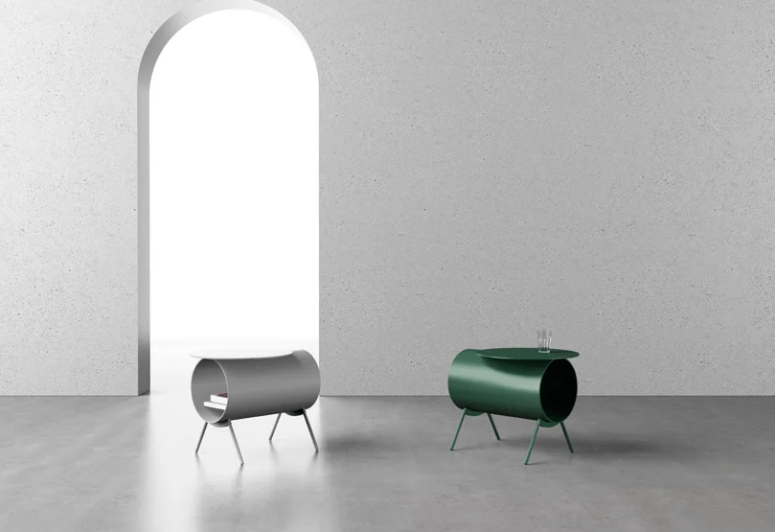 smart storage inside a table The tables feature both space for storage inside and a surface outside
