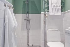 04 add a colorful touch to your monochromatic bathroom with mint for more interest