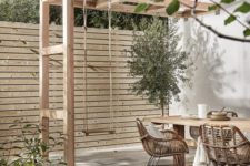04 make a light-colored wood plank fence with little space in between the planks for more privacy