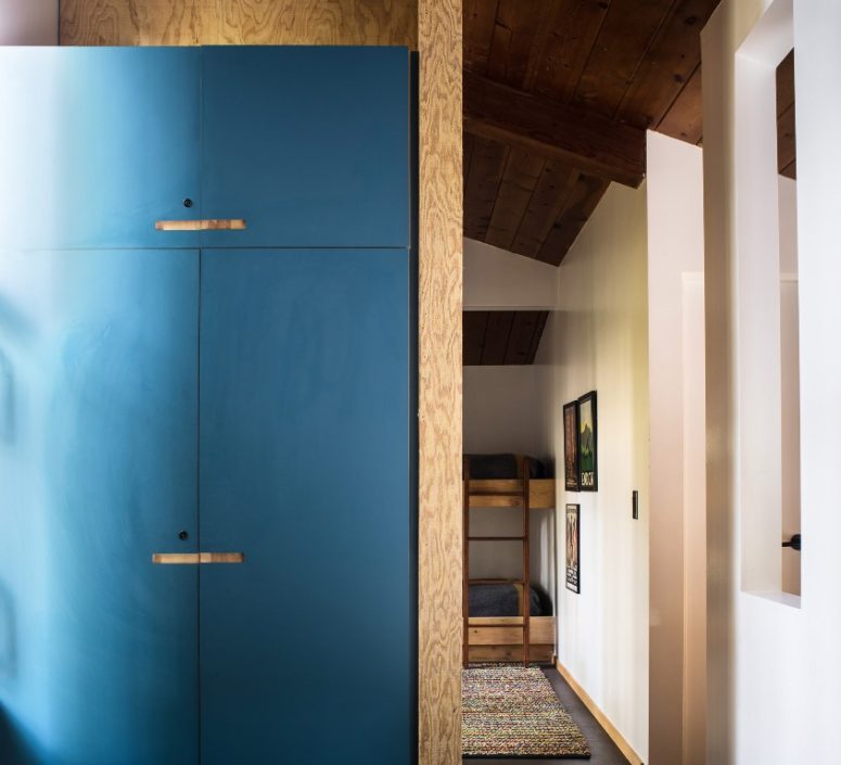 smart storage solution for a cabin There's much closed and hidden storage space to avoid clutter, you may see bunk beds in the guest room