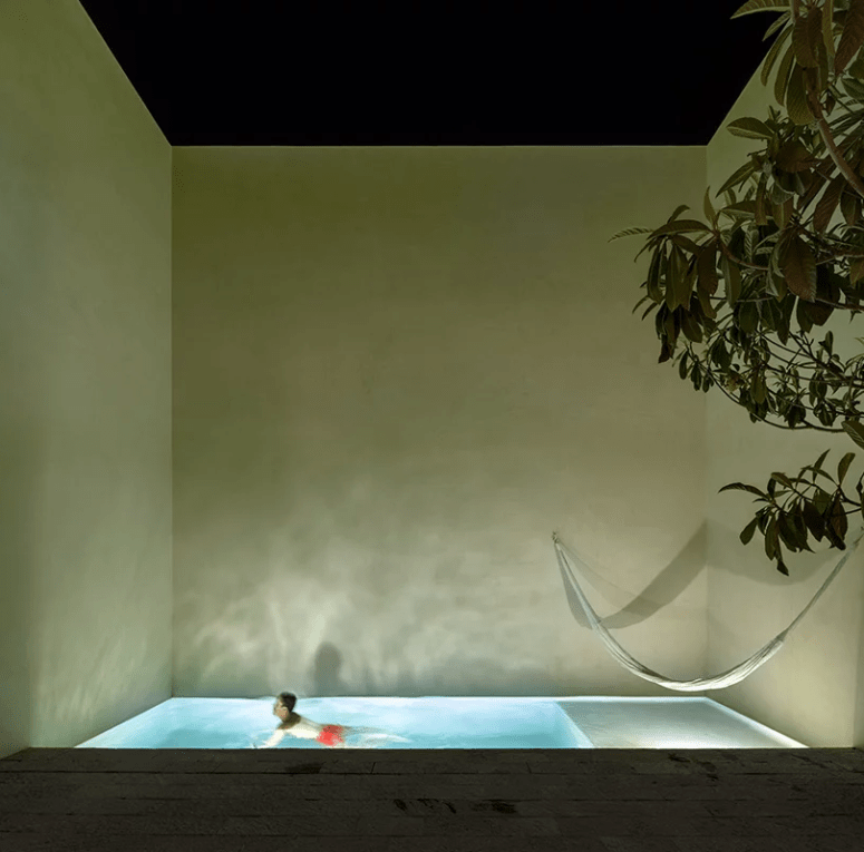 plunge pool night illumination This is how the plunge pool looks at night, isn't it a great oasis