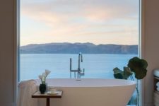 bathroom design with a panoramic view