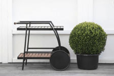 16 IKEA Vindalso cart turned sleek black with spray paint for serving drinks or food at parties