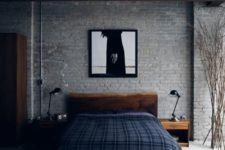 17 make a grey brick wall or walls for a masculine bedroom, it’s a win-win idea