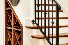19 a built-in wine storage space under the stairs will save much space and your wine will be at hand