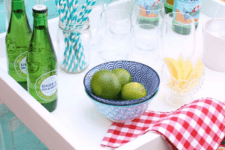 22 an outdoor bar cart made of an IKEA changing table is an easy and cool craft, necessary for parties