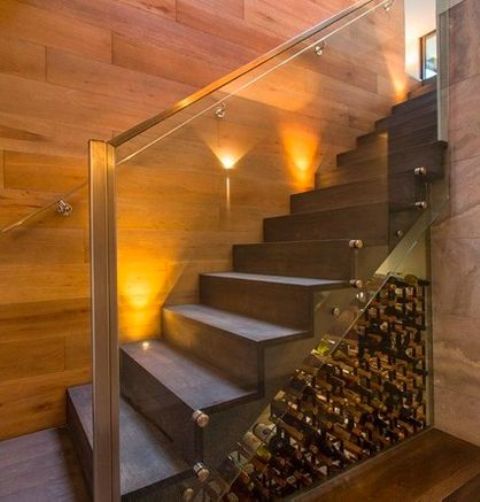 a simple and modern wine storage pantry under the stairs - you won't need more