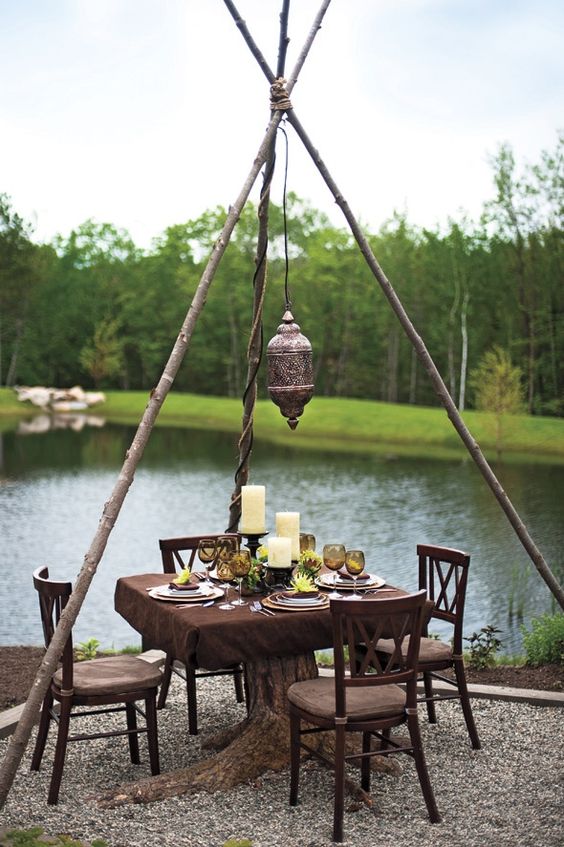 Moroccan lanterns are nice if you are having a boho dinner