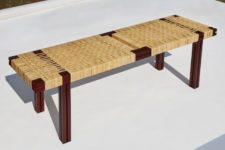 modern wicker bench