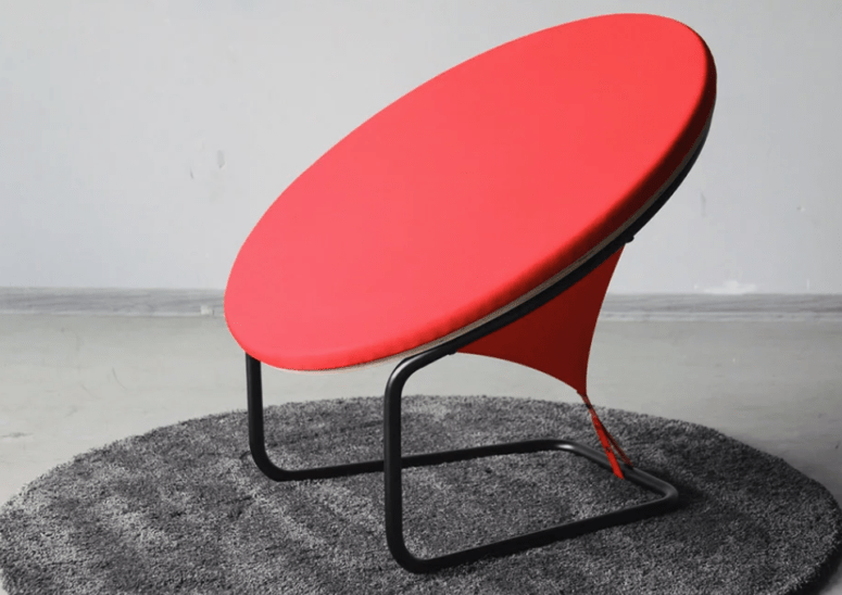 Eye-Catchy Red Dot Chair That Looks Flat