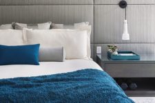 02 a grey bedroom with touches of blue and teal for a modern and a bit contrasting look