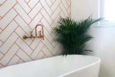 08 spruce up the chevron pattern with red grout and make your fixtures red to keep the theme