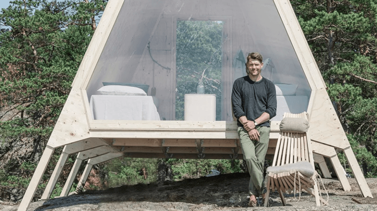 Outdoors there's a comfy wooden lounger with pillows and cushions for enjoying sunlight