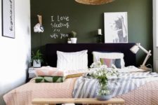 10 a dark green chalkboard wall makes the space more interesting and allows chalking on it