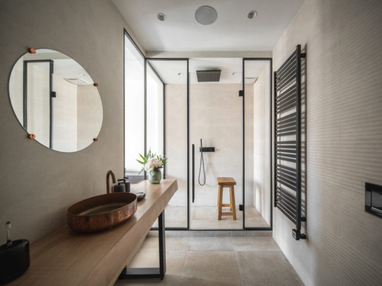 The master bathroom isn't large yet very comfy