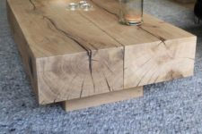 15 add a touch of nature to your living room with such a low wooden coffee table