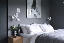 23 a large artwork is a good and easy statement, hang it over the bed