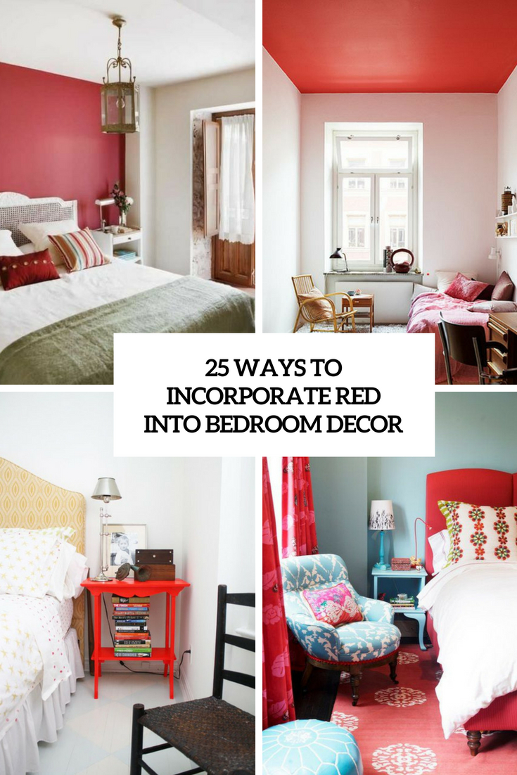 ways to incorporate red into bedroom decor cover