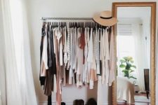 26 a makeshift closet is a popular idea, which is great for small space to keep them airy