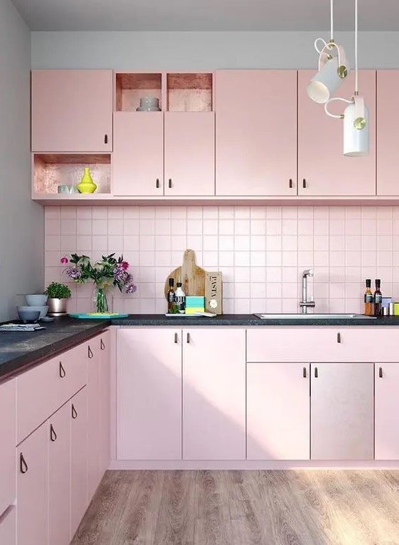 100 Pink Kitchens That Look Absolutely DigsDigs