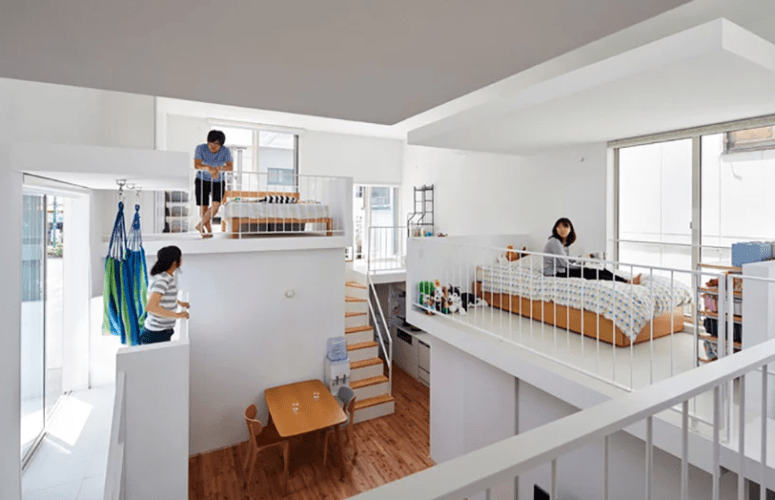 Each balcony contains a sleeping space for a member of the family or members and makes the whole home an interactive space Each balcony contains a sleeping space for a member of the family or members and makes the whole home an interactive space