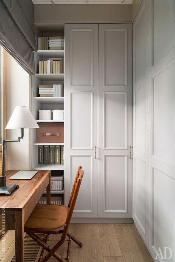 an old closet can be transformed into a new home office and you may use all that storage space of the closet