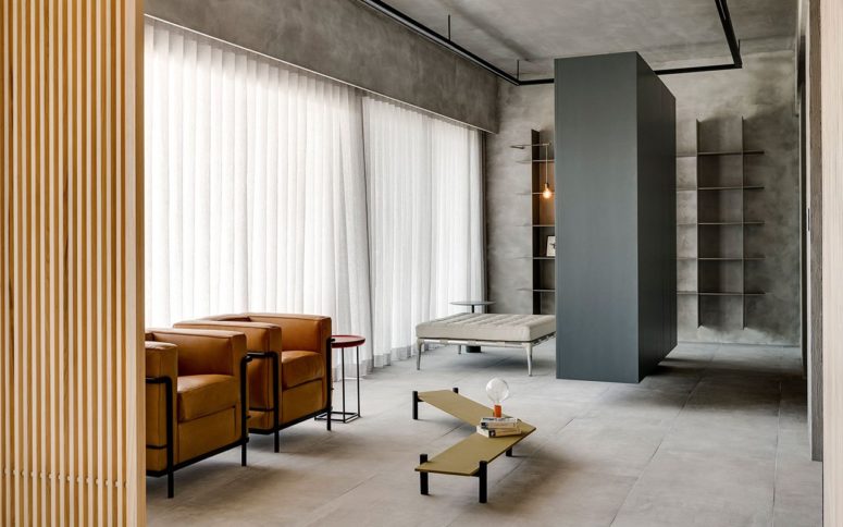 Timber, concrete and cement are used for decorating to embrace the nature around and highlight the minimalist feel Timber, concrete and cement are used for decorating to embrace the nature around and highlight the minimalist feel