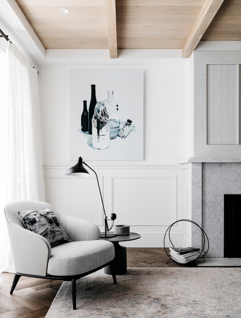 The monochromatic color palette is continued in every single corner, and comfy furniture makes the spaces inviting The monochromatic color palette is continued in every single corner, and comfy furniture makes the spaces inviting